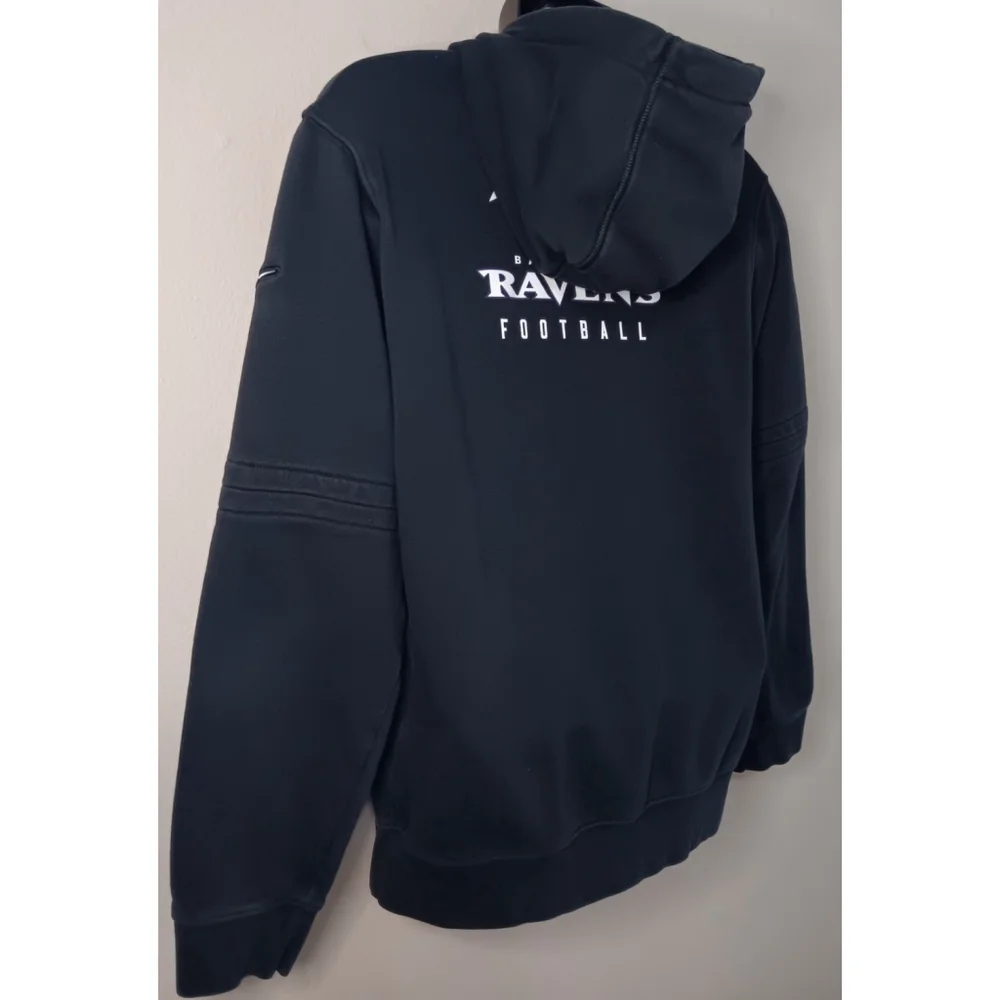 Baltimore Ravens Men’s Small NFL Hoodie Nike Sideline Club Fleece Black - Picture 8 of 12